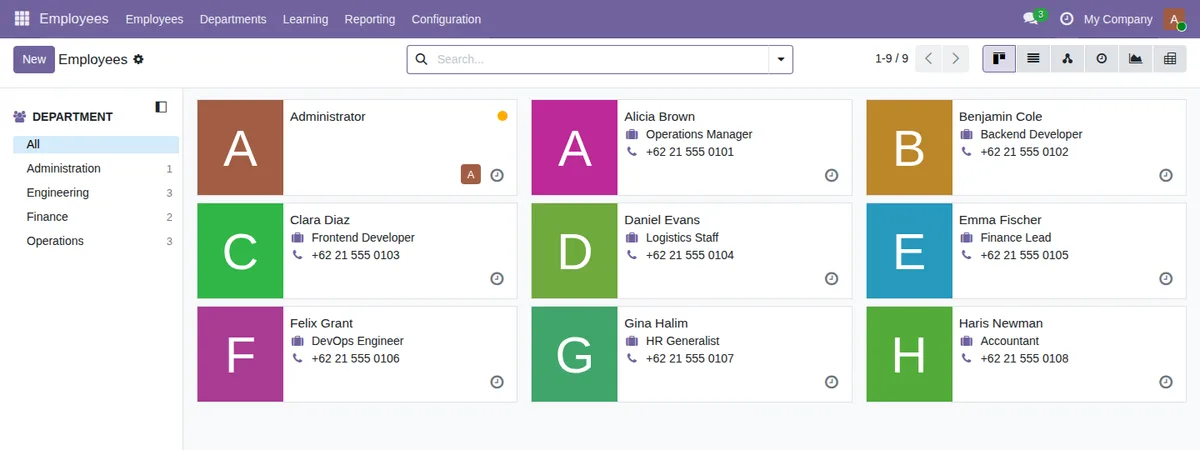 Screenshot UI Asset Management System